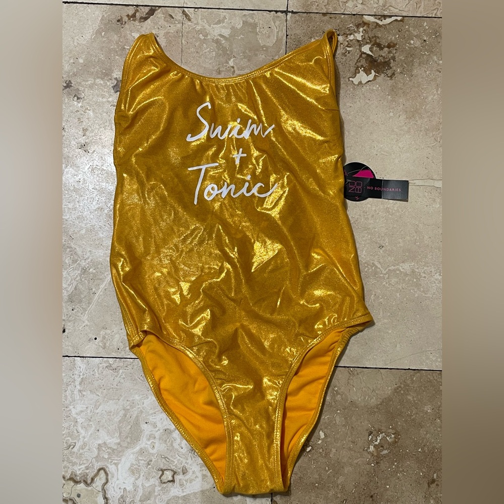 No Boundaries Shiny Gold Swimsuit
